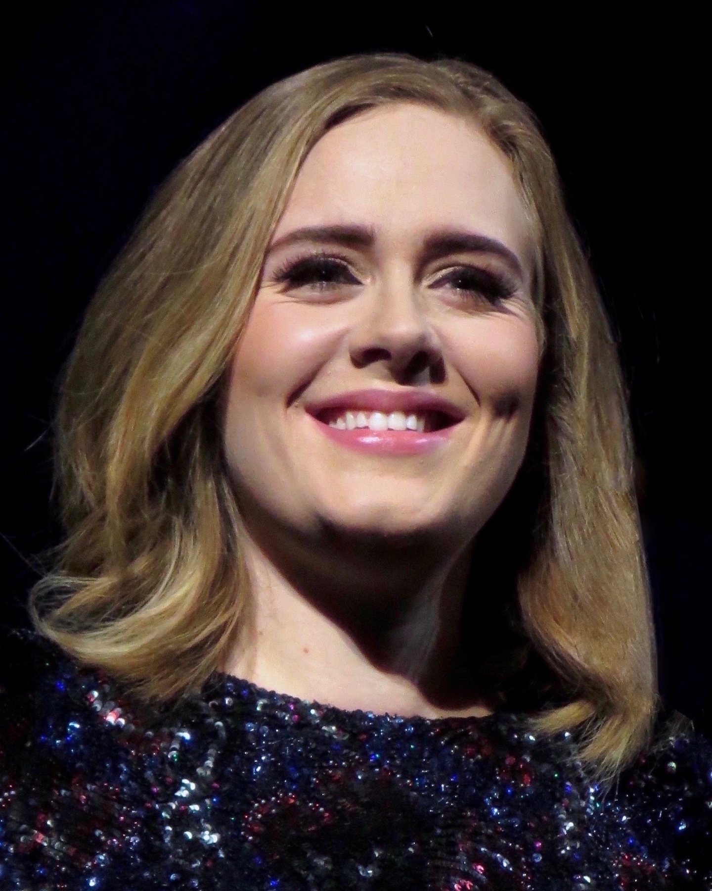 Adele performing on stage