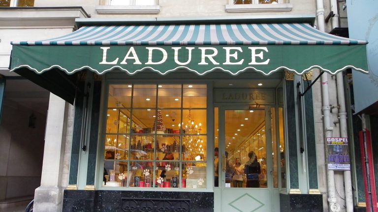 The Ladurée tea salon on Rue Royale in Paris